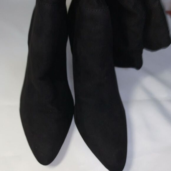 Women's Sock Fashion Boots Kohl's SO size 9 Mid Calf , Black Suade Block Heel - Picture 11 of 15